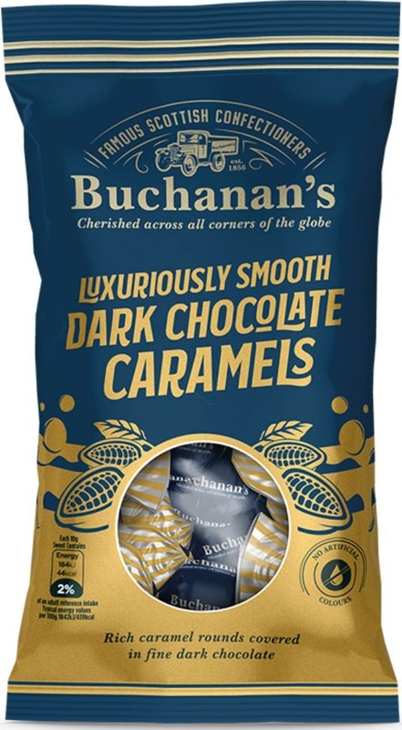 Buchanan's Dark Chocolate Caramels 110g - Case