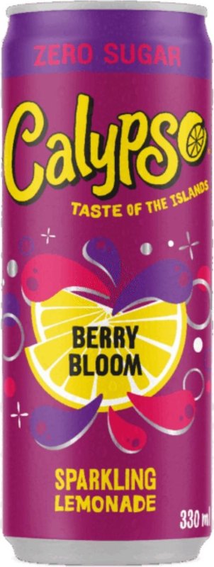 Calypso Berry Bloom Zero Sugar Sparkling Lemonade 330ml - Case