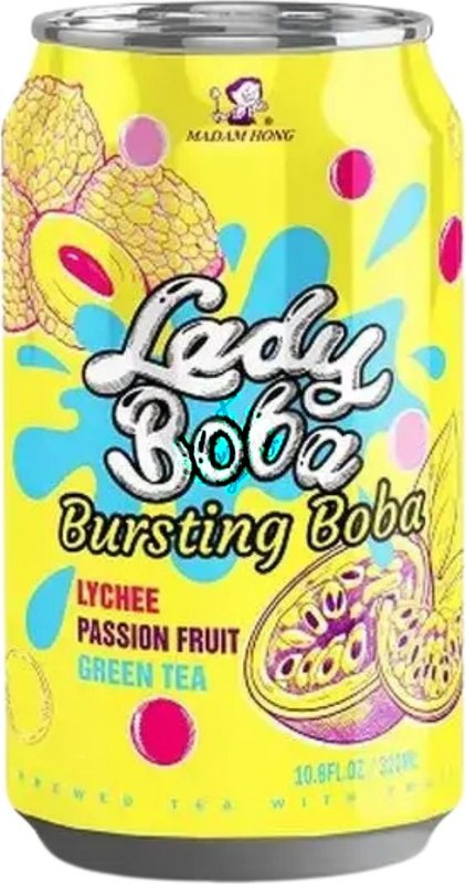 Madam Hong Lady Boba Lychee Passion Fruit Green Tea Bursting Boba 320ml - Case