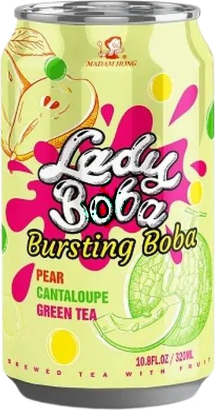 Madam Hong Lady Boba Pear Cantaloupe Green Tea Bursting Boba 320ml - Case