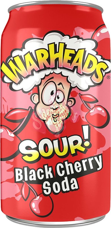 Warheads Sour Black Cherry Soda 330ml - Case